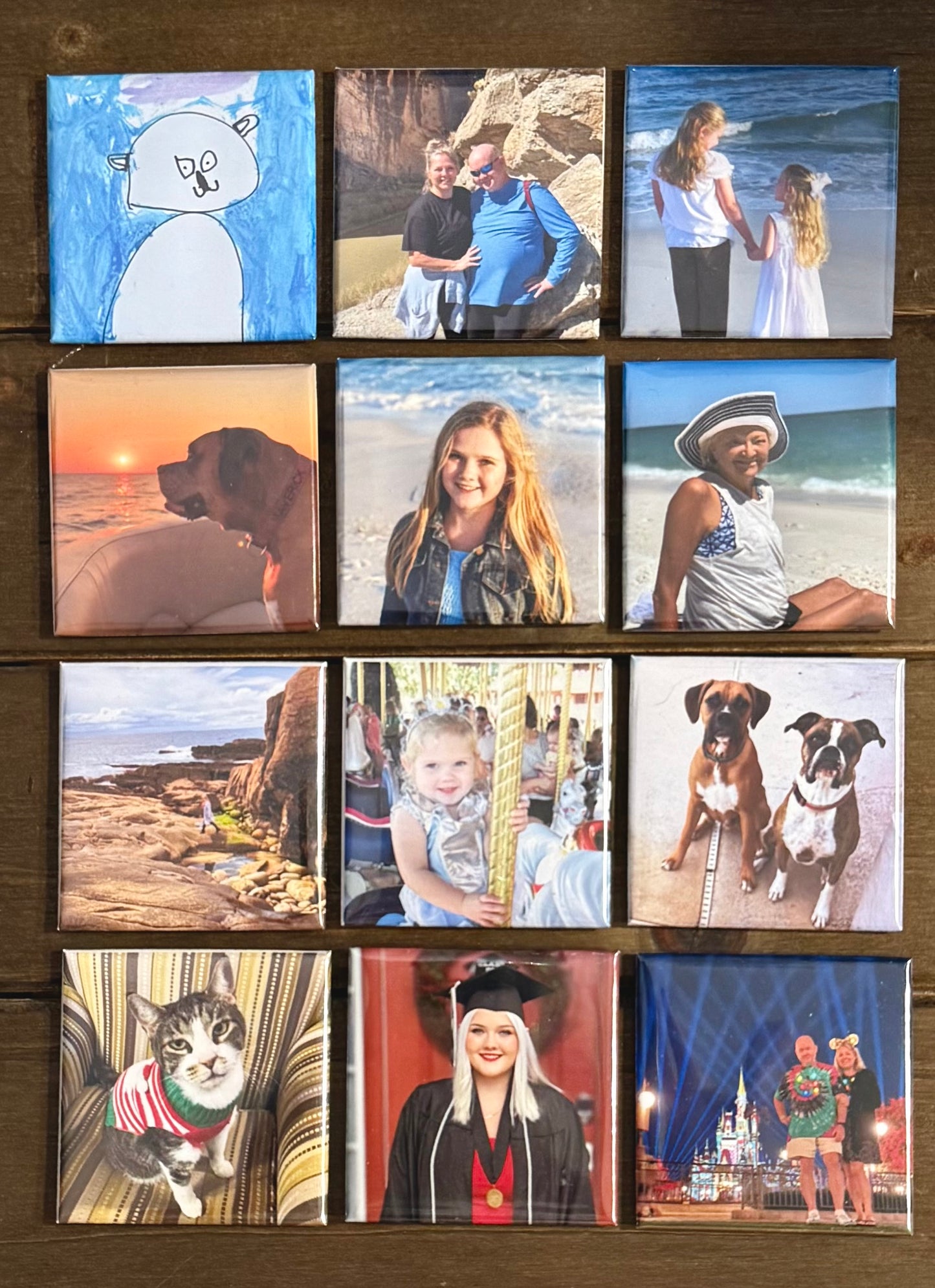 Set of 12 Custom 2"x 2" Photo Magnet