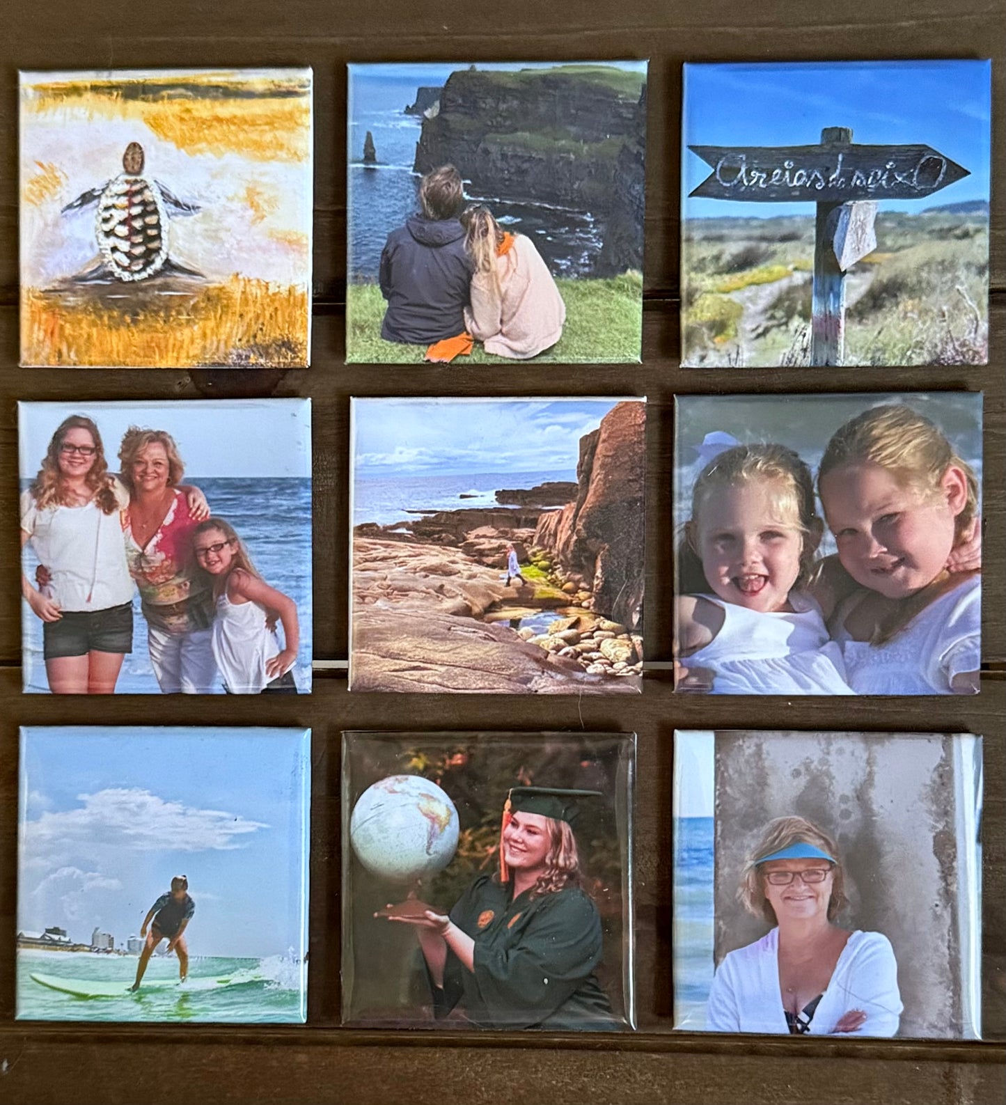 Set of 9 Custom 2"x 2" Photo Magnet